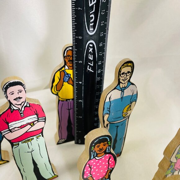 Vintage Inspired Wooden Children Figurines Set Wedgies Career Lot of 13 - Picture 15 of 16